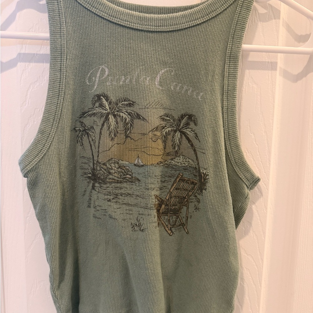 Hollister Olive Ribbed Knit Top